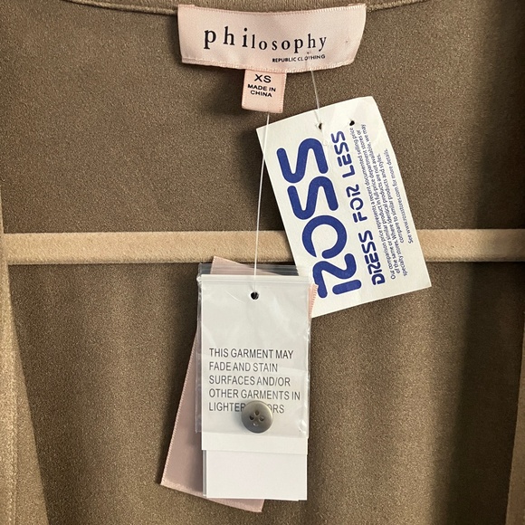 NWT Philosophy bronze color fall earth tones long duster cardigan size XS - Picture 11 of 15